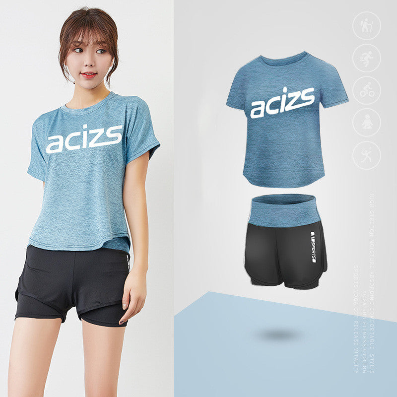 Light Blue Yoga Two-piece Suit