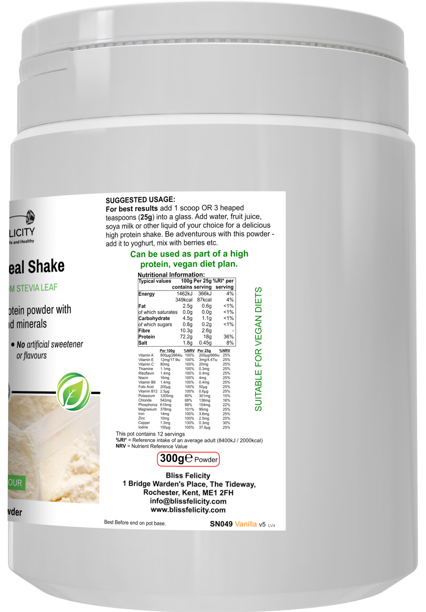 Blissfelicity meal shake (Vanilla)