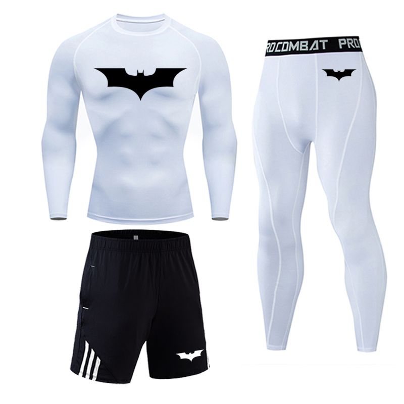 Men's White 3 Piece Fitness Suit 
