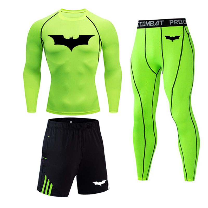 Men's Green 3 Piece Fitness Suit 