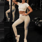 Beige Seamless Yoga Wear