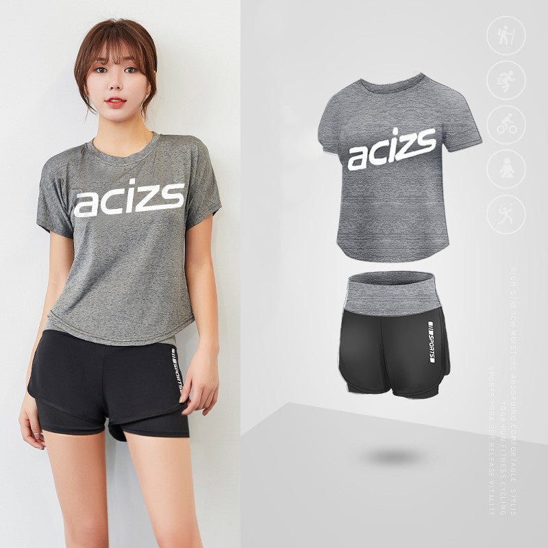 Gray Yoga Two-piece Suit
