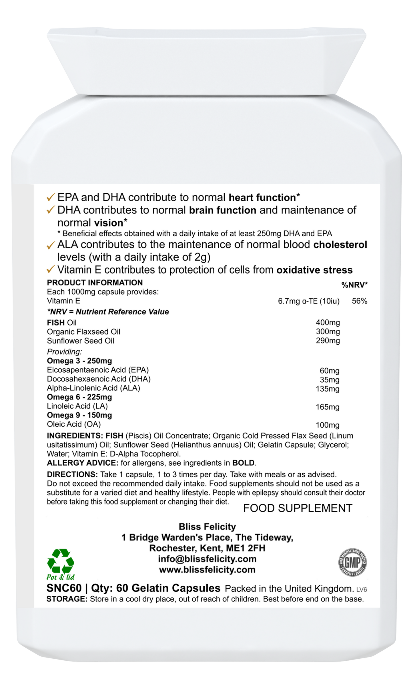 Blissfelicity Tripple Omega 3-6-9- blend