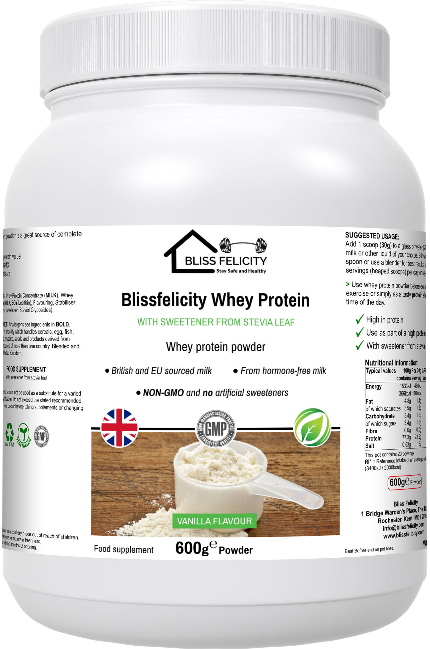 Blissfelicity Whey Protein (Vanilla Flavour)